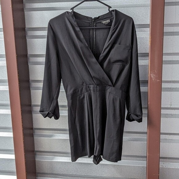 Top Shop Size 6 Black Crepe Romper - Picture 5 of 11